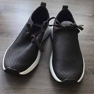 Dark Brown  Perforated Sneakers with White Soles